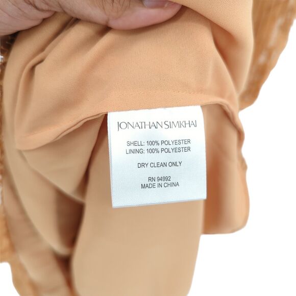 Jonathan Simkhai Women 6 Bonnie Dress Butterscotch Orange Pleated Bustier FLAW - Picture 6 of 10